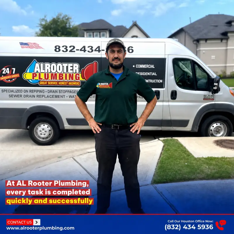 AL Rooter with the AL Rooter Plumbing service van