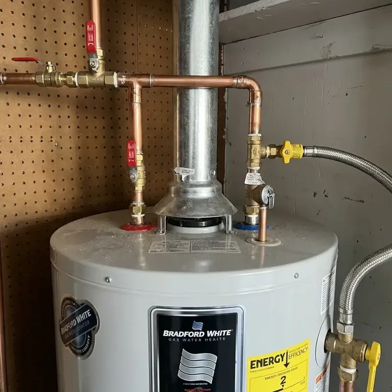 Gas water heater with new copper supply lines